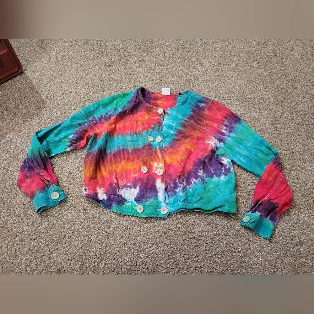 CAbi Multicolor Tie-Dye Heavy Long Sleeve Jacket Size XL